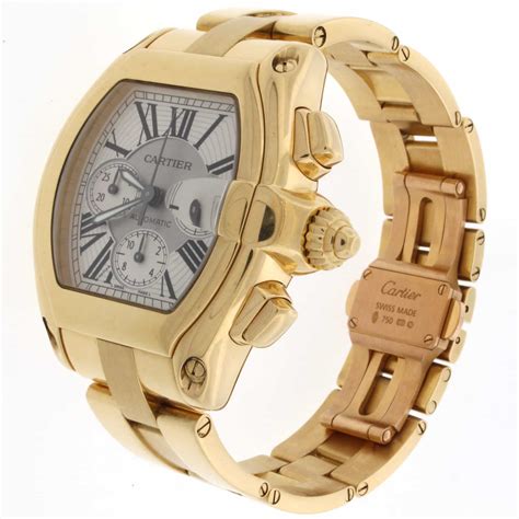 cartier watch mens gold|cartier 18k gold watch men.